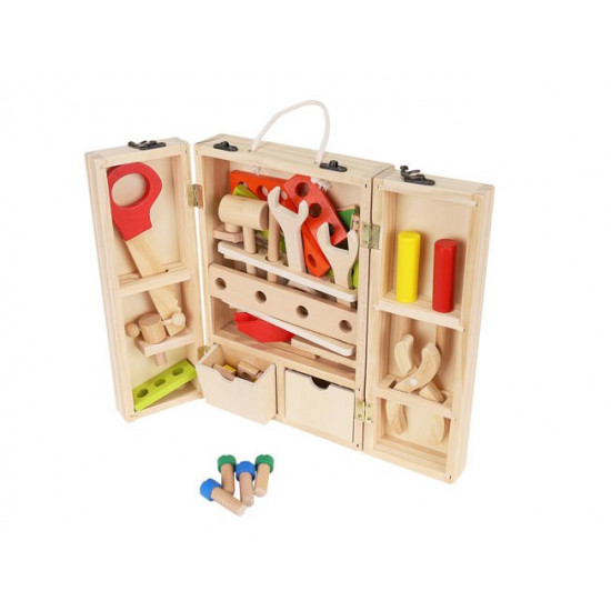 Trusa de scule din lemn  Montessori cu 40 de accesorii 