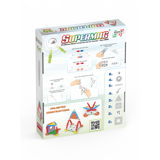 Set de constructie magnetic Supermag Projects House, 30 piese