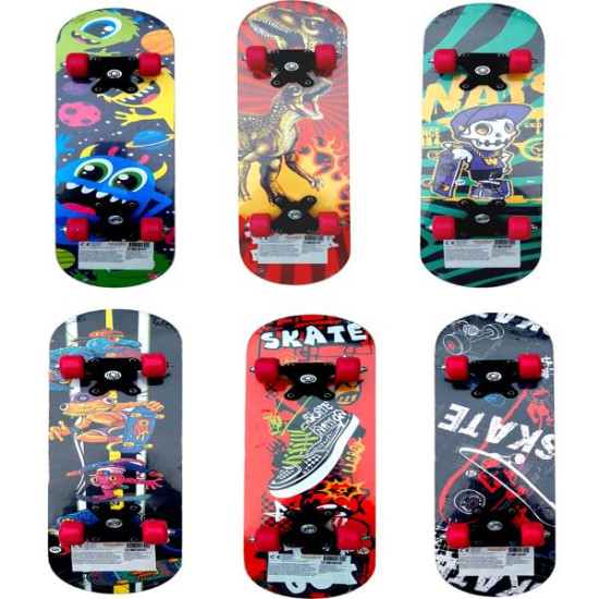 Skateboard lemn 60 cm, suport plastic